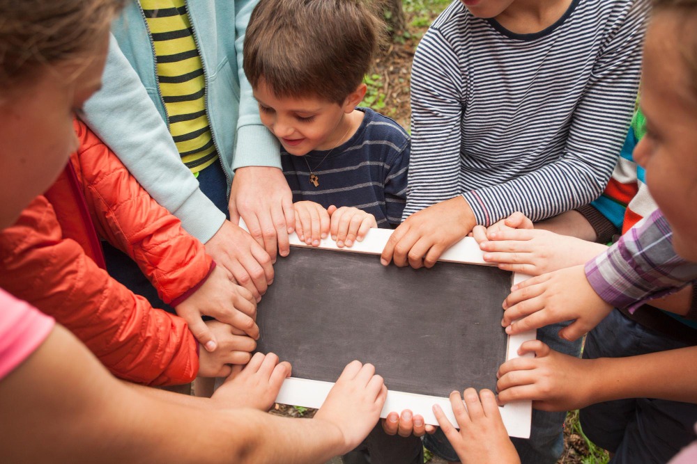 Children exploring hands-on learning